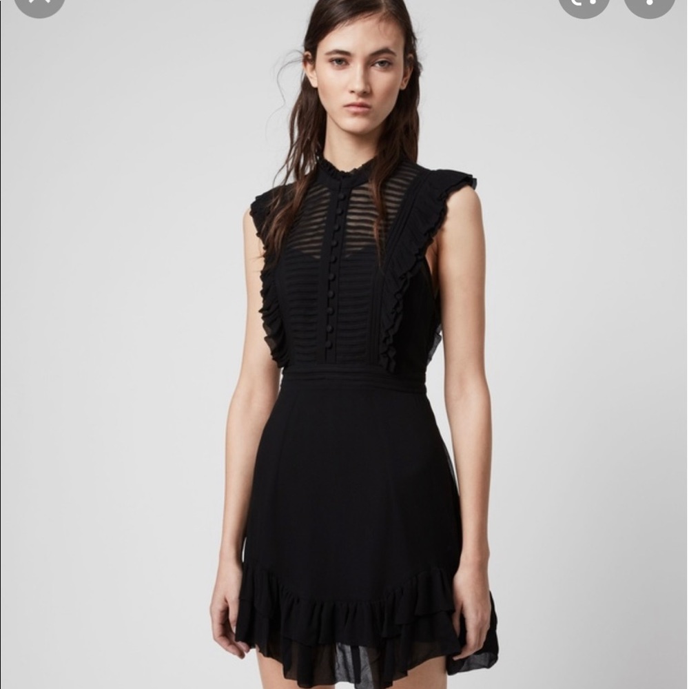 AllSaints black Lola dress size 6 British size 10